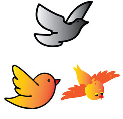  Flying Birds vector set