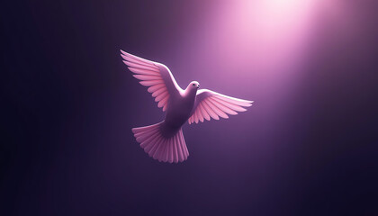 Obraz premium Dove Flying in Spotlight