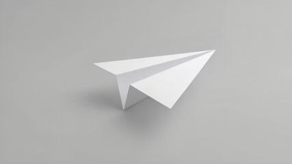 Minimalist paper plane on grey background