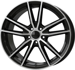 Sleek Black and Silver Alloy Wheel Rim Ten Spoke Design Automotive Part