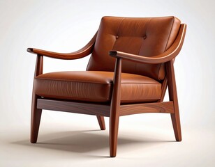 Mid-Century Modern Leather Armchair