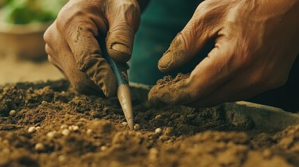 Planting seeds in soil