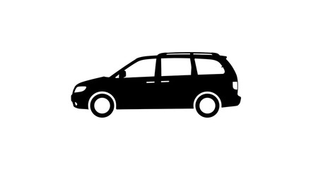 Black Car Silhouette of a Station Wagon Vehicle