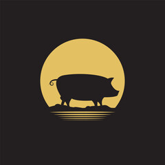 pig logo and vector template