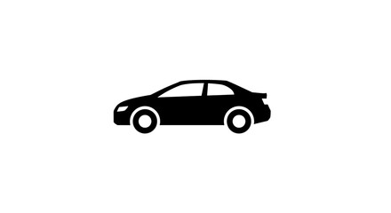 Car Silhouette on White Background - Simple Vehicle Design
