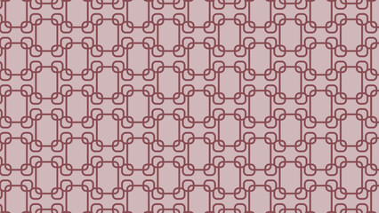 Circle lines seamless pattern background in rose with rectangular ornaments for textiles and surface design