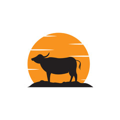 buffalo logo and vector illustration template design