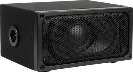 Obraz premium High Quality Compact Black Speaker with Metal Grill Studio Audio Equipment Professional Sound System