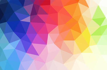 Fototapeta premium Abstract triangle mosaic gradient background featuring vibrant polygonal triangles in blue red green for web and print media