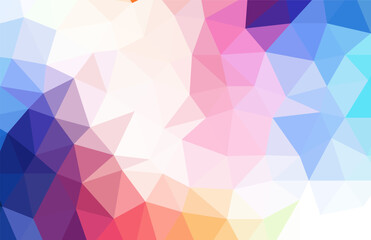 Geometric triangle mosaic gradient background in rainbow colors for professional web templates and wallpaper art