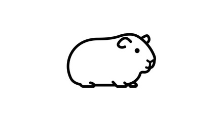 Guinea Pig Line Art Simple Cartoon Illustration