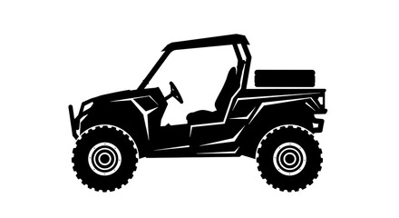 Isolated All-terrain Vehicle Silhouette on White Background