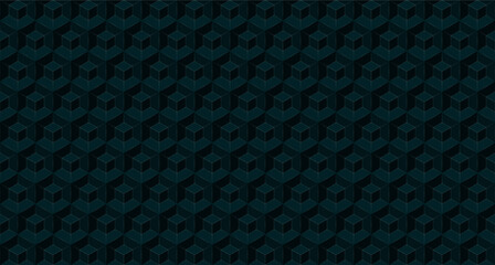 A Geometric pattern featuring repeating hexagonal design in shades of blue and teal.