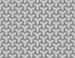 Modern Hexagon Pattern With Geometric Lines Seamless Texture Abstract Background Stylish Vector Art Monochrome Repeating Design