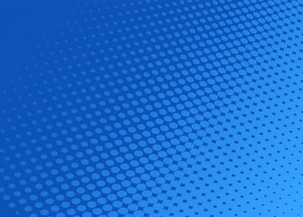 Dotted Halftone Background Abstract Pattern With Circles Blue Monochrome Design