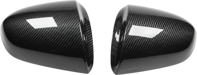 Pair of Glossy Black Carbon Fiber Car Side View Mirrors Automotive Replacement Parts