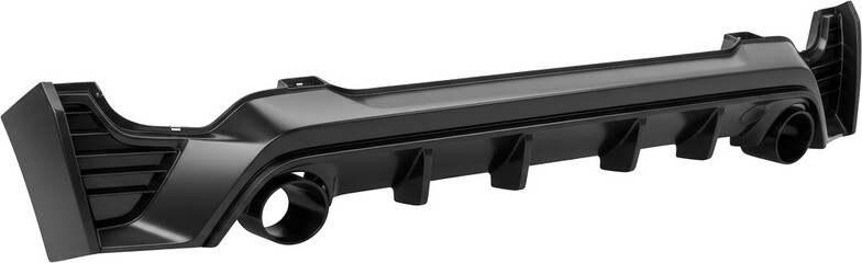 High Quality Black Car Rear Diffuser Spoiler Lip Kit with Exhaust Cutouts