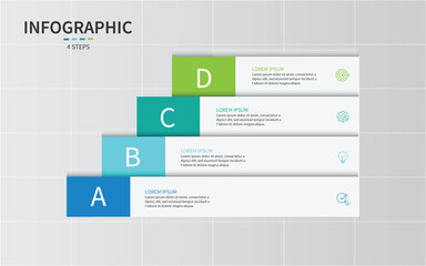 ladder Infographic 4 steps stairs to success growth template. Business process. Vector illustration. © WD 99