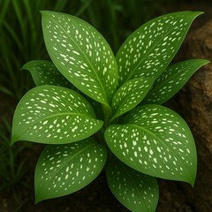 green leaf with drops