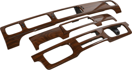 High Gloss Dark Wood Grain Car Interior Trim Kit Dash Panel Accents