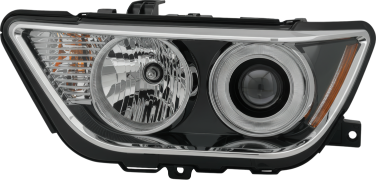 Chrome Projector Headlights Car Automotive Parts Black Housing Clear Lens Aftermarket Upgrade