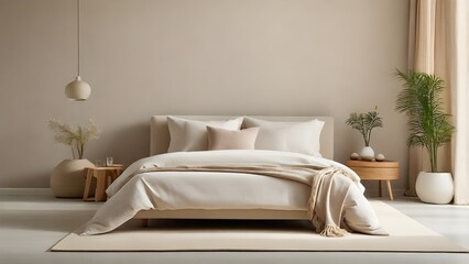 modern living room with bed