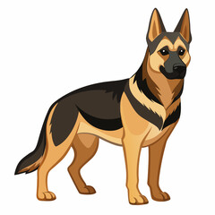 German Shepherd Dog Vector Illustration Police K9 Guard Dog Portrait