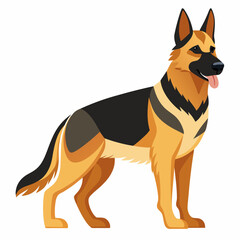 German Shepherd Dog Vector Illustration Police K9 Guard Dog Portrait