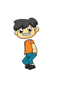 Cartoon Boy Jumping. Action Pose Loop in 4K. Greenscreen Character Animation Clip 