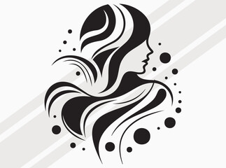 Abstract Geometric Bahu Woman Silhouette with Minimalist Artistic Line Drawing