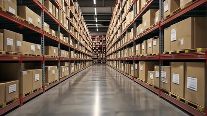 Logistics Marvel: Captivating Warehouse Interior Showcasing Organized Stock Arrangement