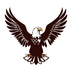 Obraz premium Majestic Bald Eagle with Wings Spread, Vector Illustration