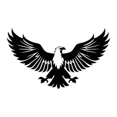 Obraz premium Majestic Black and White Eagle with Wings Spread