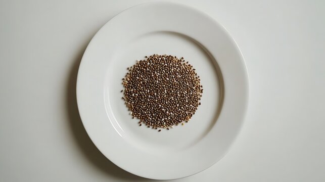 Quinoa Seeds on a White Plate