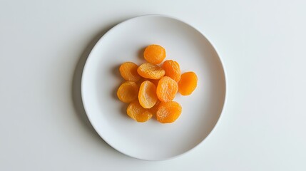 Fototapeta premium Dried Apricots on a White Plate