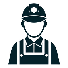 construction worker vector illustration silhouette icon on white background