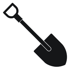 garden shovel vector illustration isolated silhouette icon vector on white background