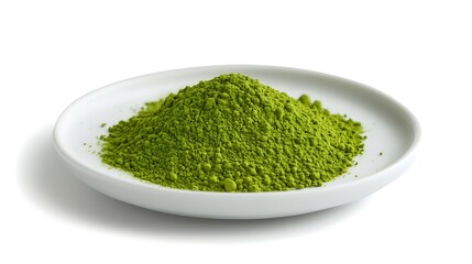 Green Powdered Substance on a White Plate
