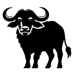 icon, vector silhouette of a buffalo