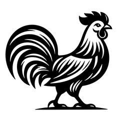 icon, vector silhouette of a chicken