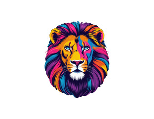 Pop Art Style Lion Head with Vibrant Multicolor Mane
Artistic lion head illustration inspired by pop art, featuring bold colors like pink, orange, cyan, and purple. A striking and energetic image 
