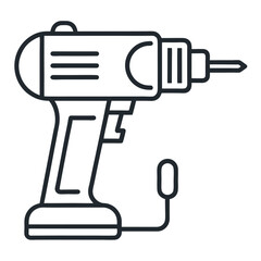 vector illustration of a hand holding a power plug Icon outline icon on white background
