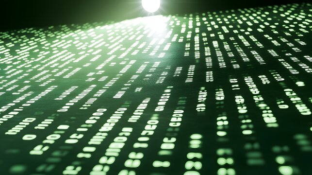 Green digital code background.