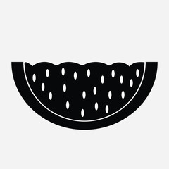 Minimalist Black Watermelon Slice Icon