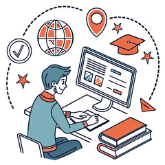 Online Learning Vector Illustration