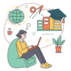 Online Learning Vector Illustration