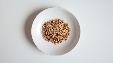 Heap of Wheat Grains on a White Plate
