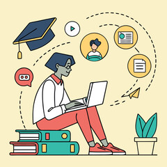 Online Learning Vector Illustration
