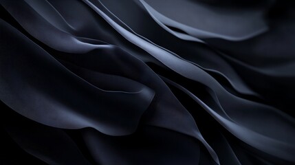 Fototapeta premium abstract artwork with a flowing, organic form that resembles waves or swirls in dark shades of gray and black