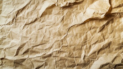 a close up of crumpled brown paper with visible creases and texture, suggesting it's been ripped or used roughly